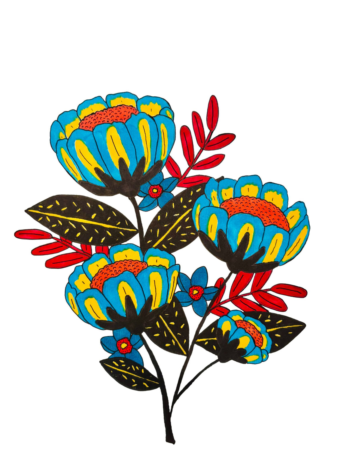 Blue Florals 8x10 Print