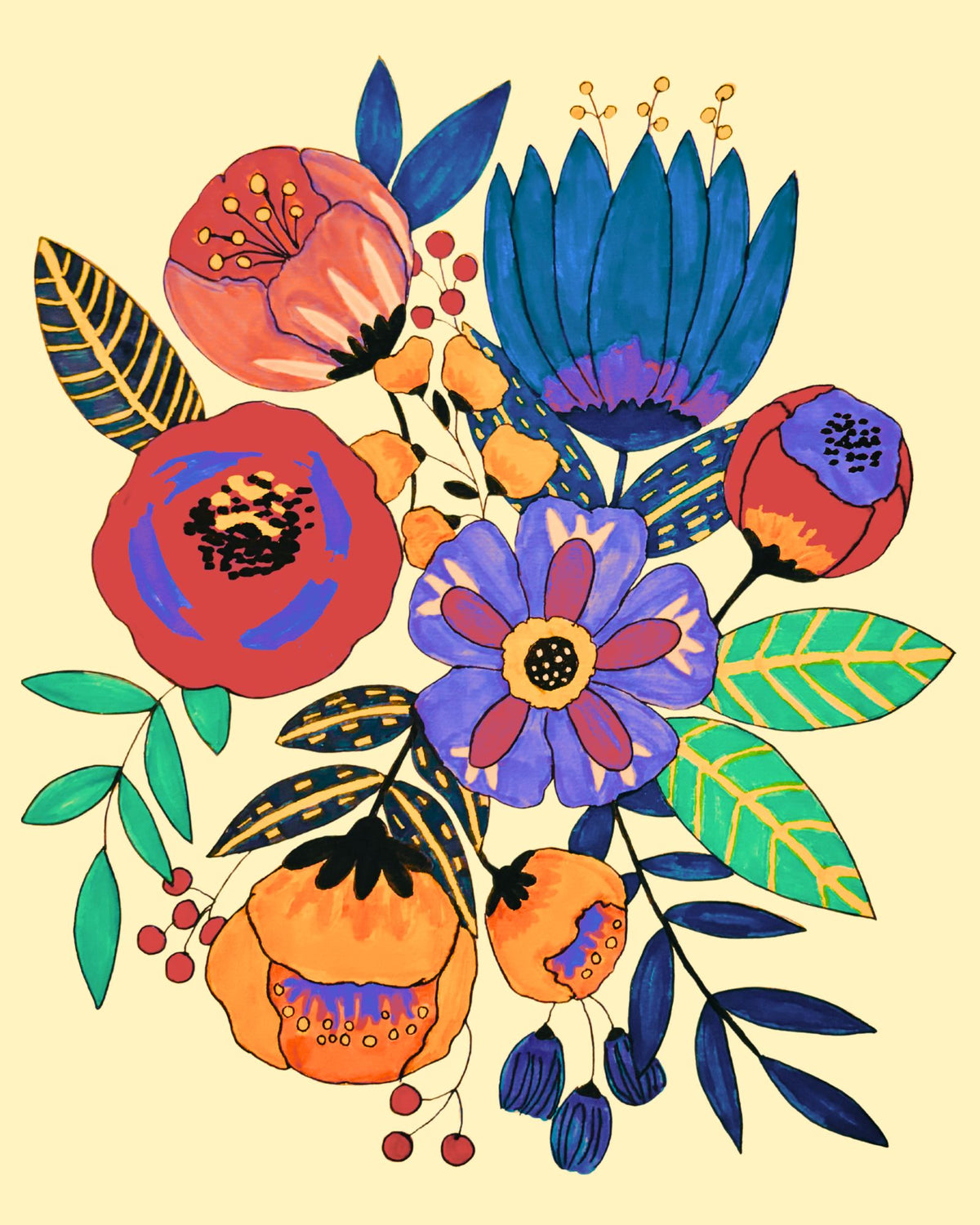 Fall Floral Bunch 8x10 inch Print