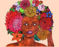 Floral Fro Peach Background 8x10 Print
