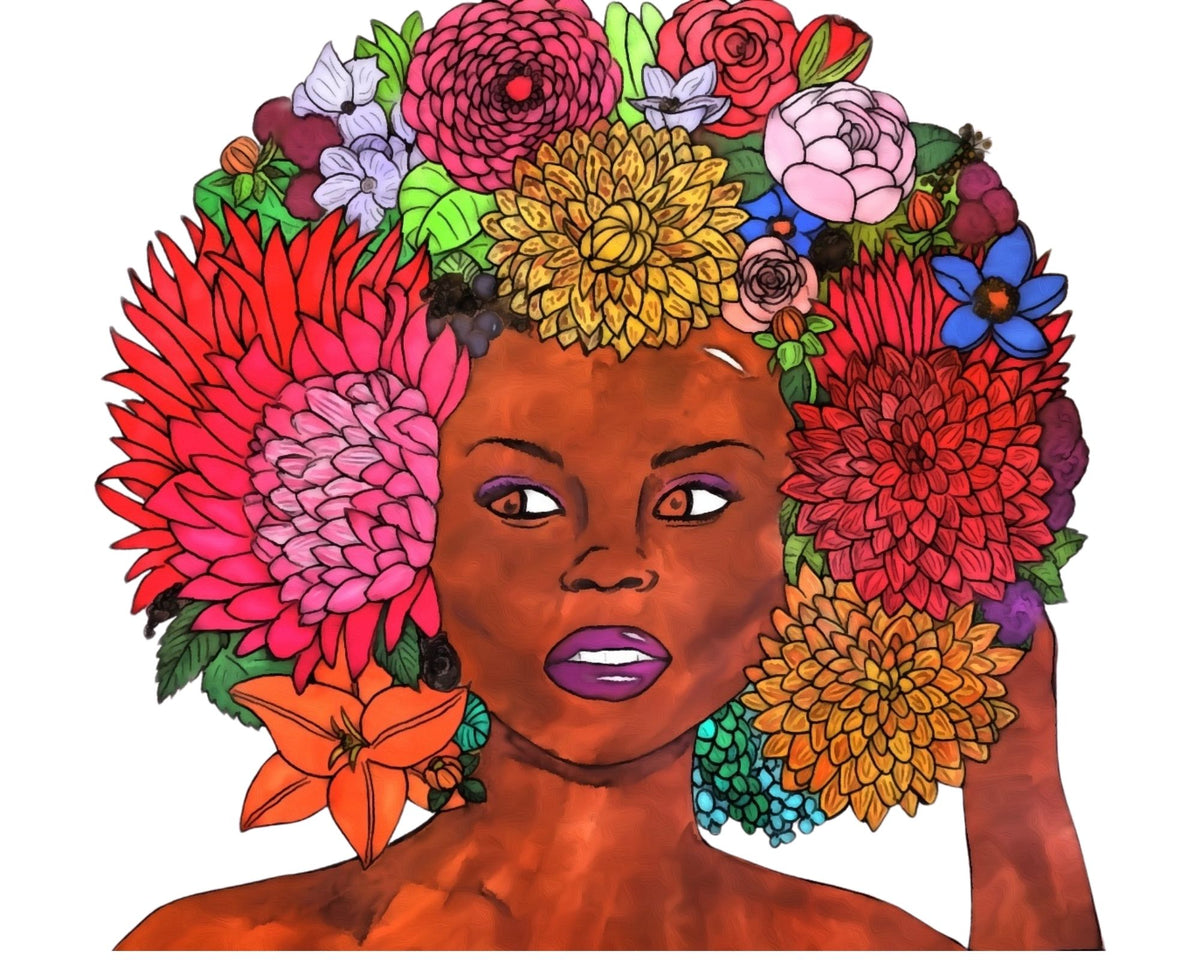 Floral Fro 8x10 Print