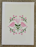 Pink Lovebirds Greeting Card