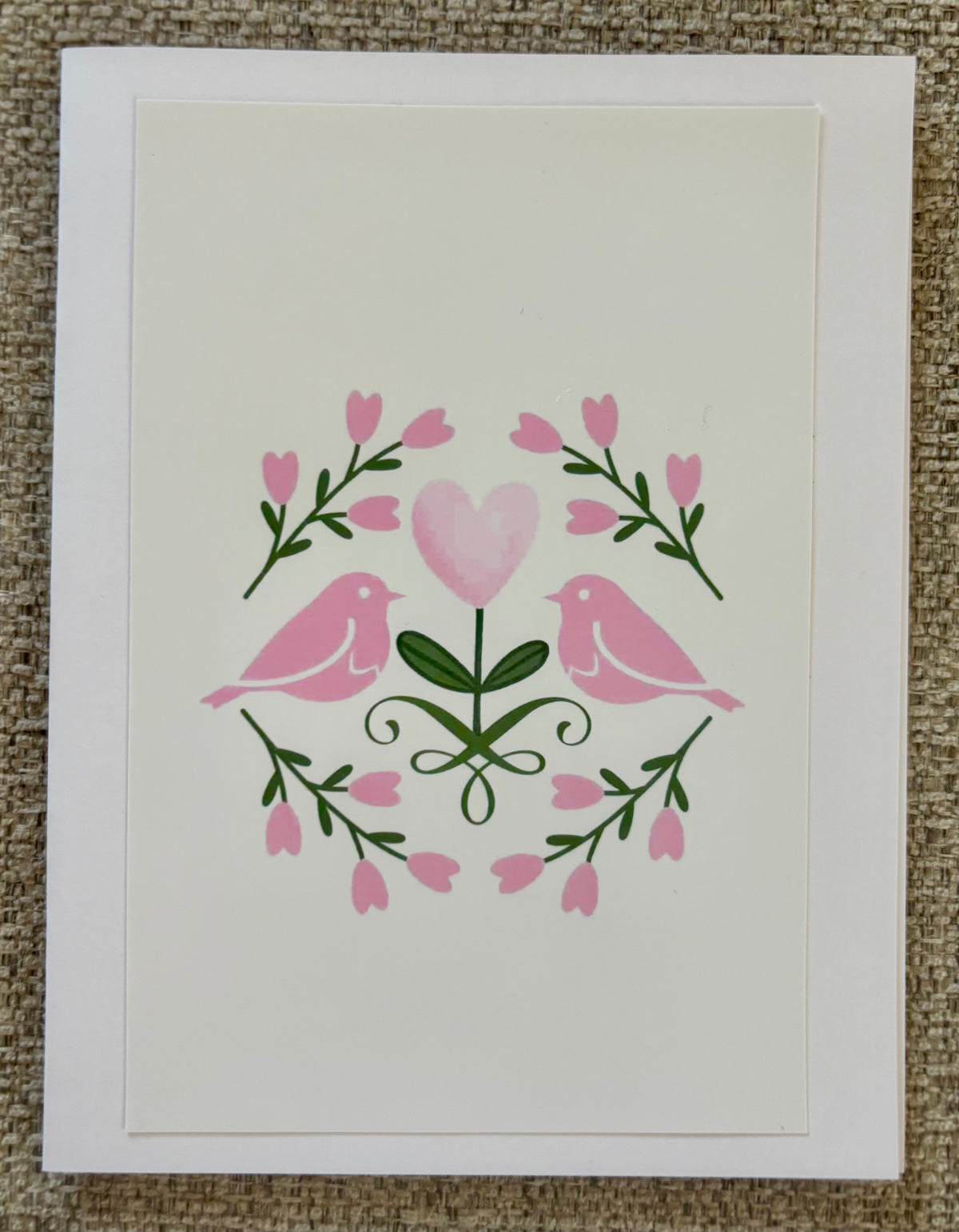 Pink Lovebirds Greeting Card