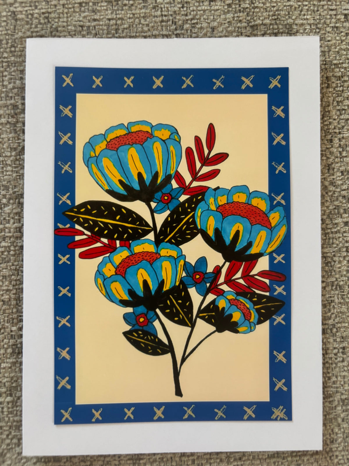 Blue Florals Greeting Card