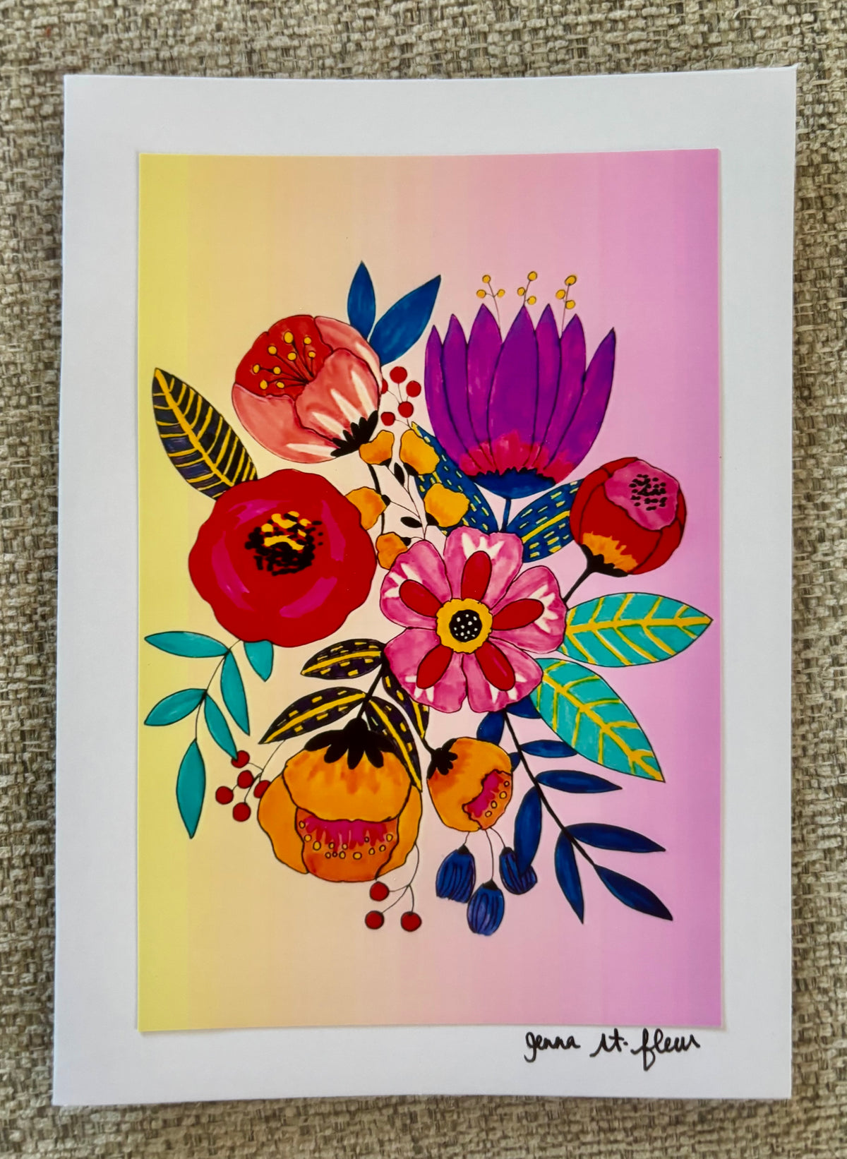 Summer Floral Bunch Greeting Card