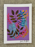 Purple Ferns Greeting Card