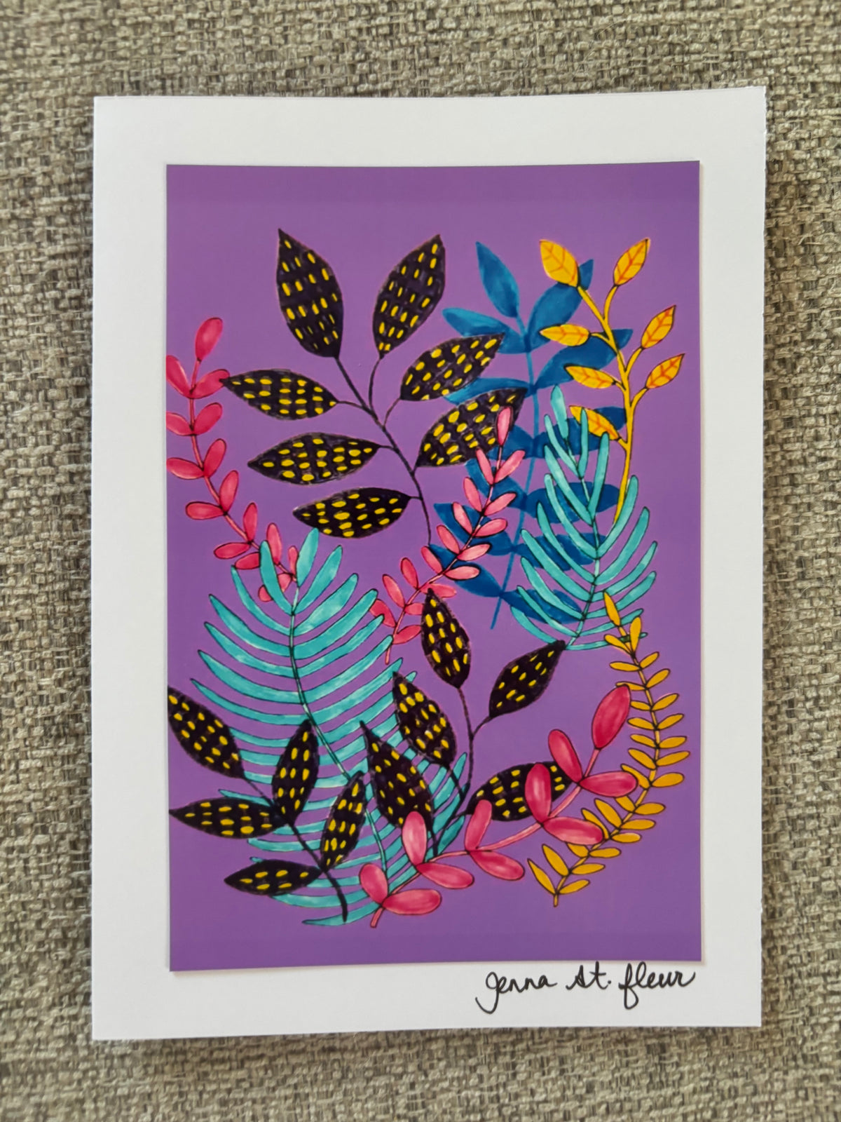 Purple Ferns Greeting Card