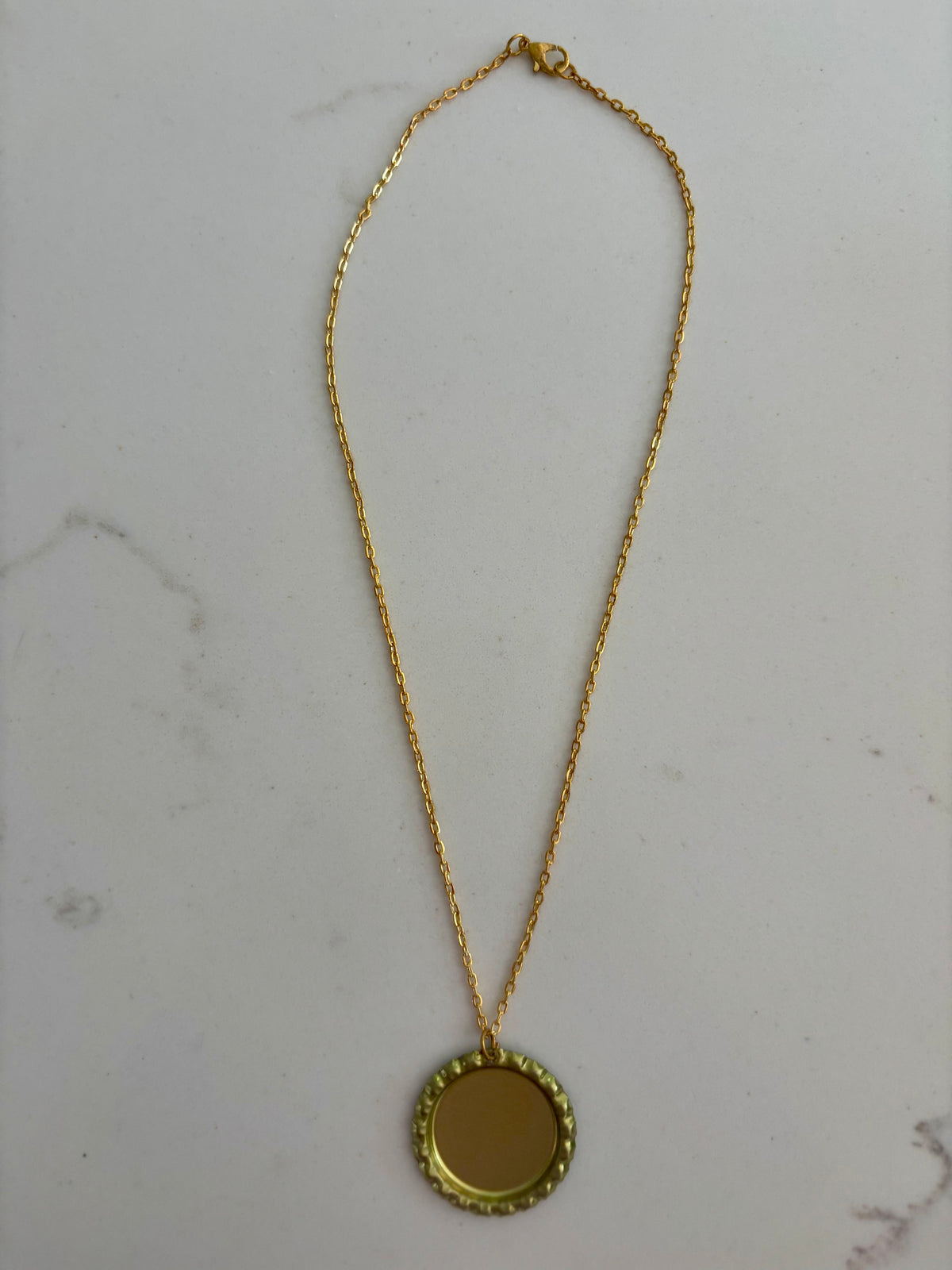 Gold Bottle Cap Necklace