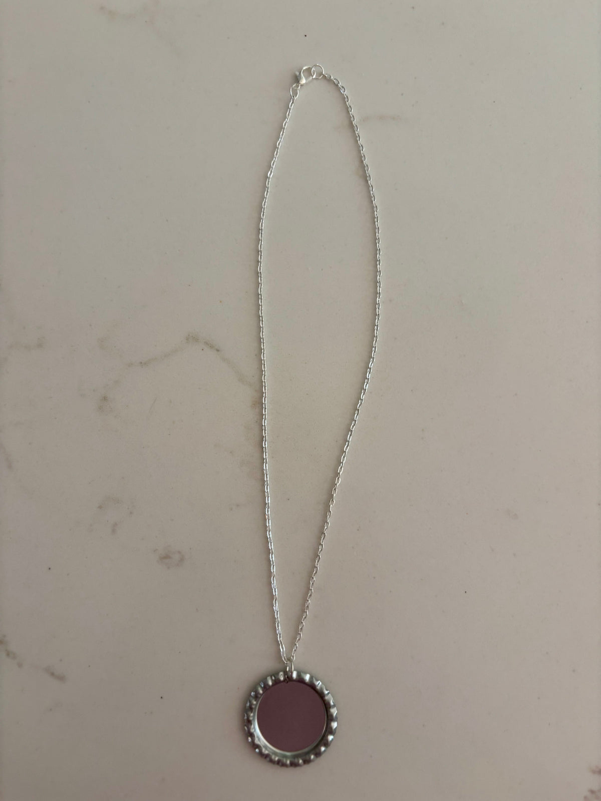 Silver Bottle Cap Necklace