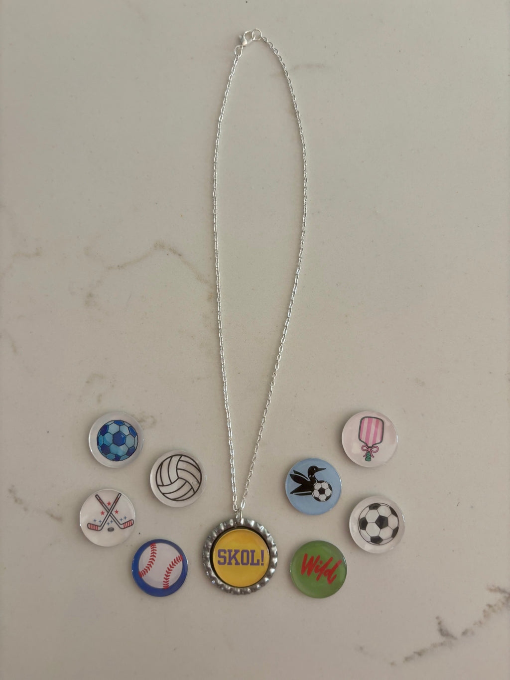 Silver Bottle Cap Necklace