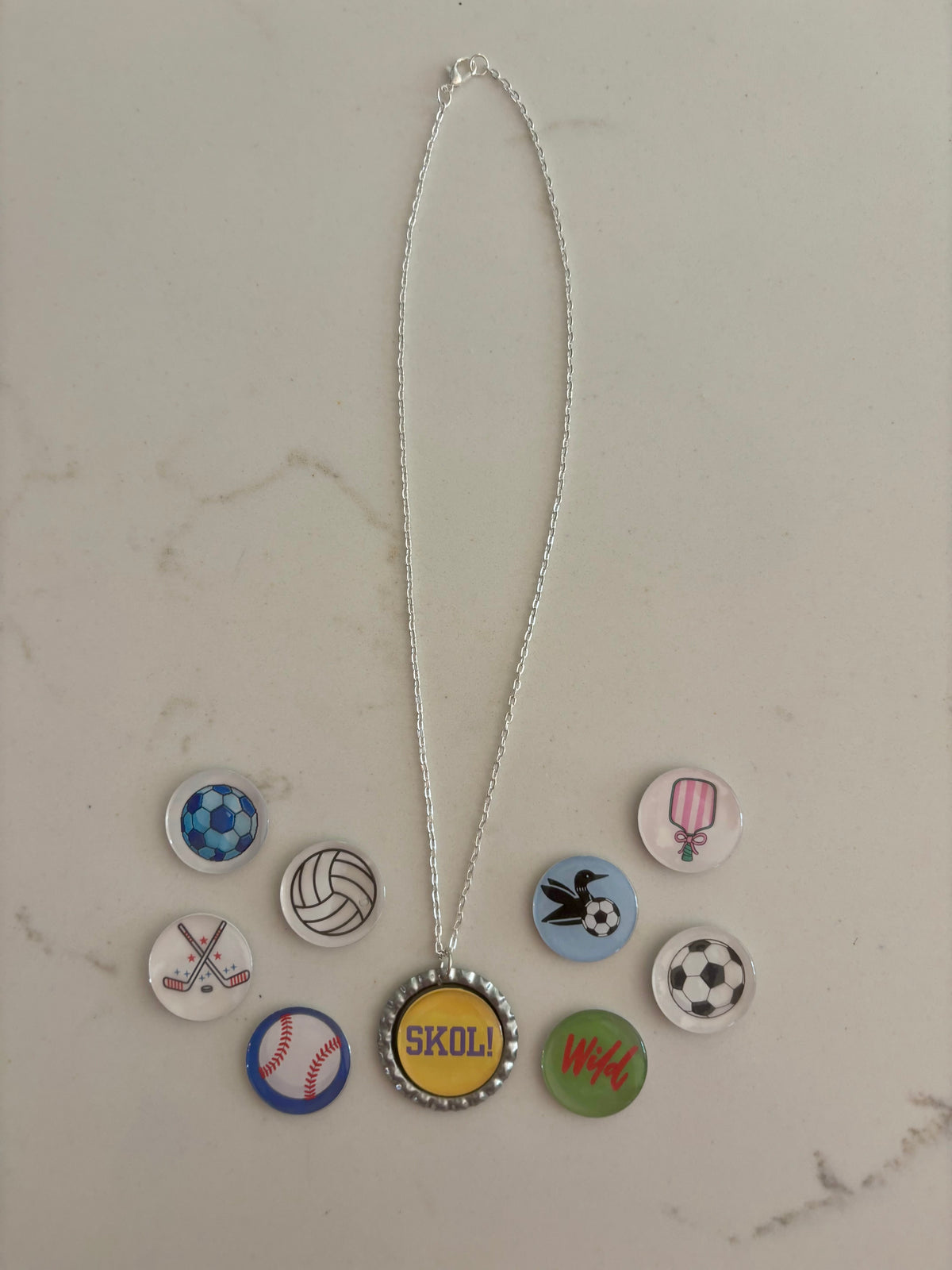 Silver Bottle Cap Necklace