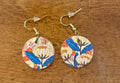 Red & White Floral Earrings