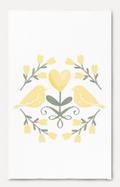 Yellow Lovebirds Kitchen Towel
