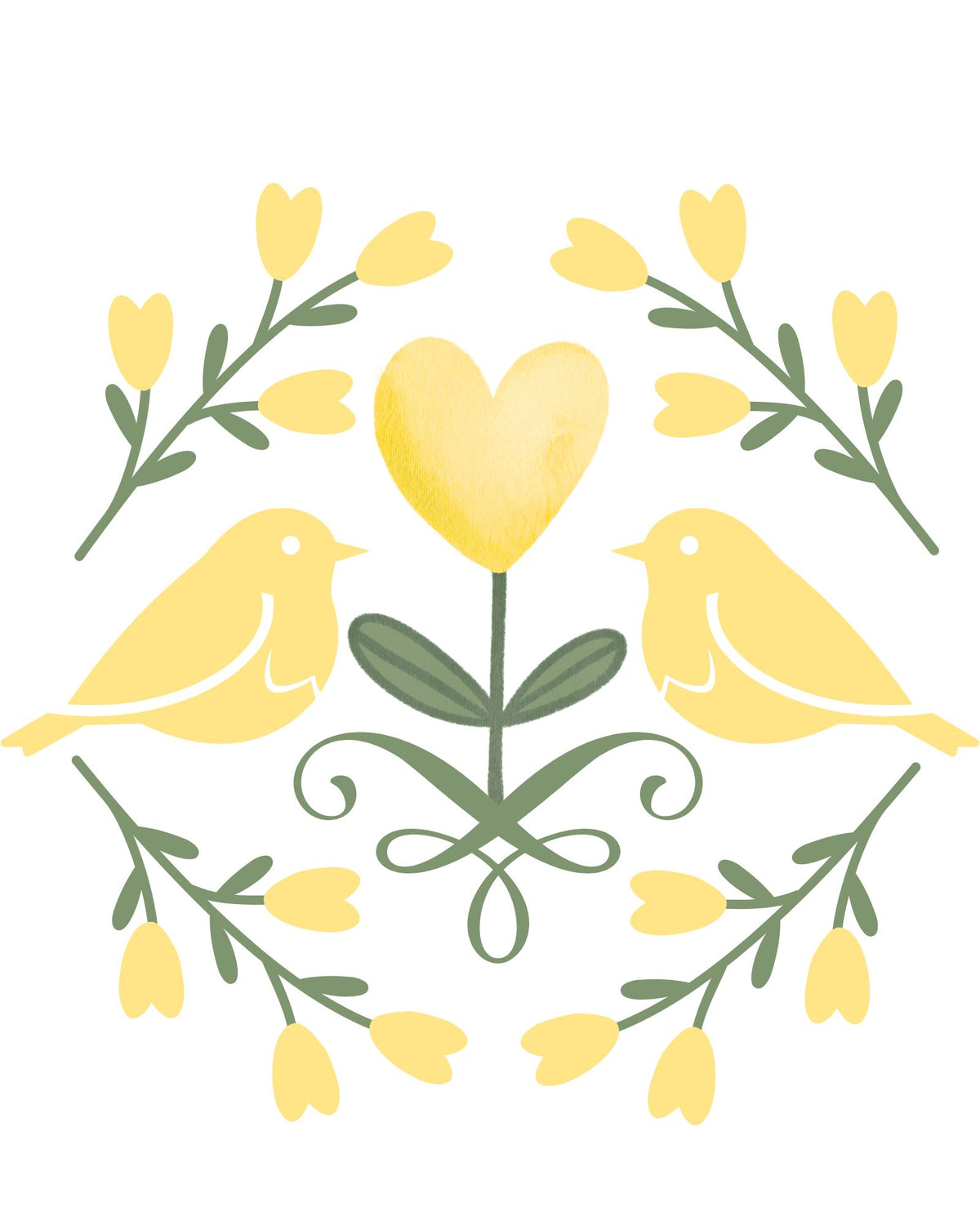 Yellow Lovebirds Greeting Card